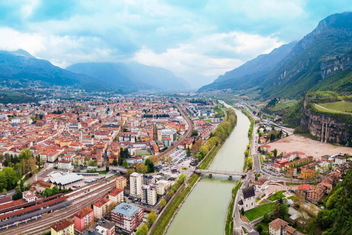Vista aérea de Trento.