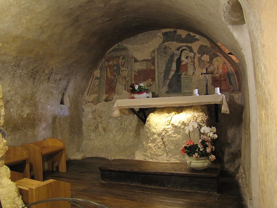 A gruta da Natividade - Santuário de Greccio.