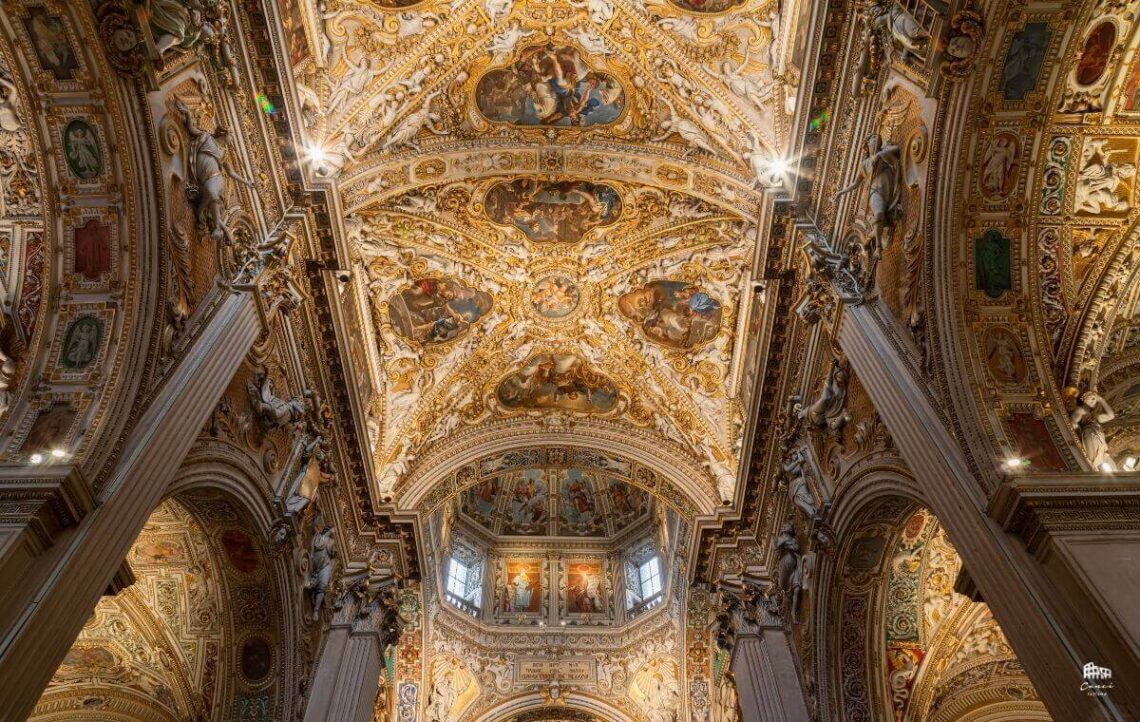 Detalhe do teto da nave da Basílica di Santa Maria Maggiore - Bérgamo.