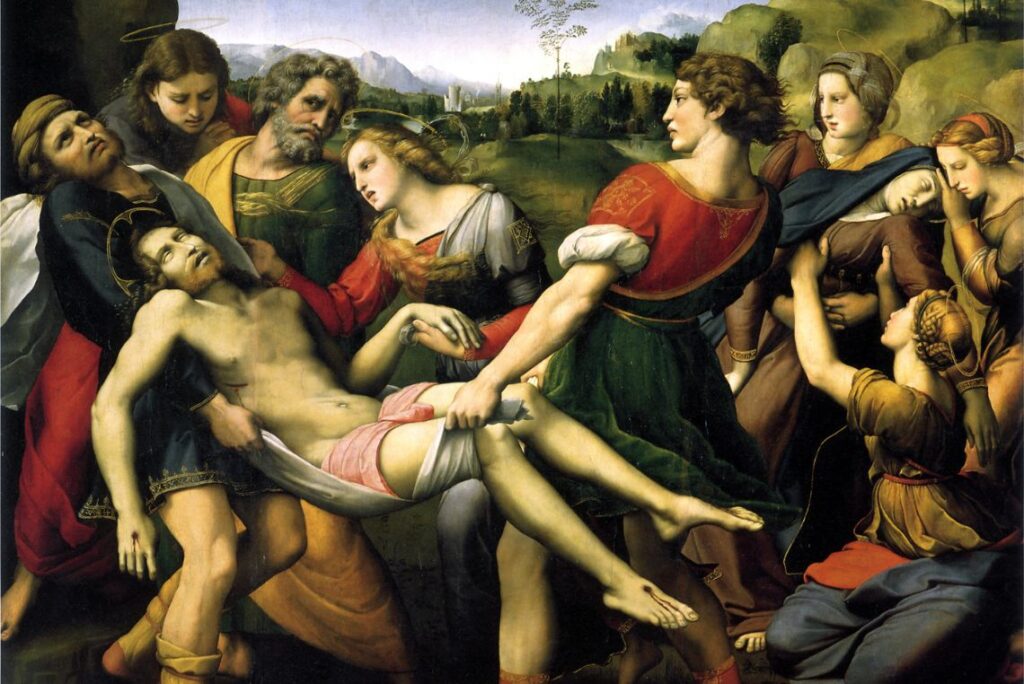 Deposição de Cristo, por Raffaello Sanzio - Galeria Borghese, Roma.