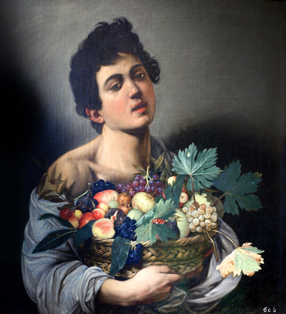 Menino com Cesto de Frutas, por Caravaggio - Galeria Borghese, Roma.