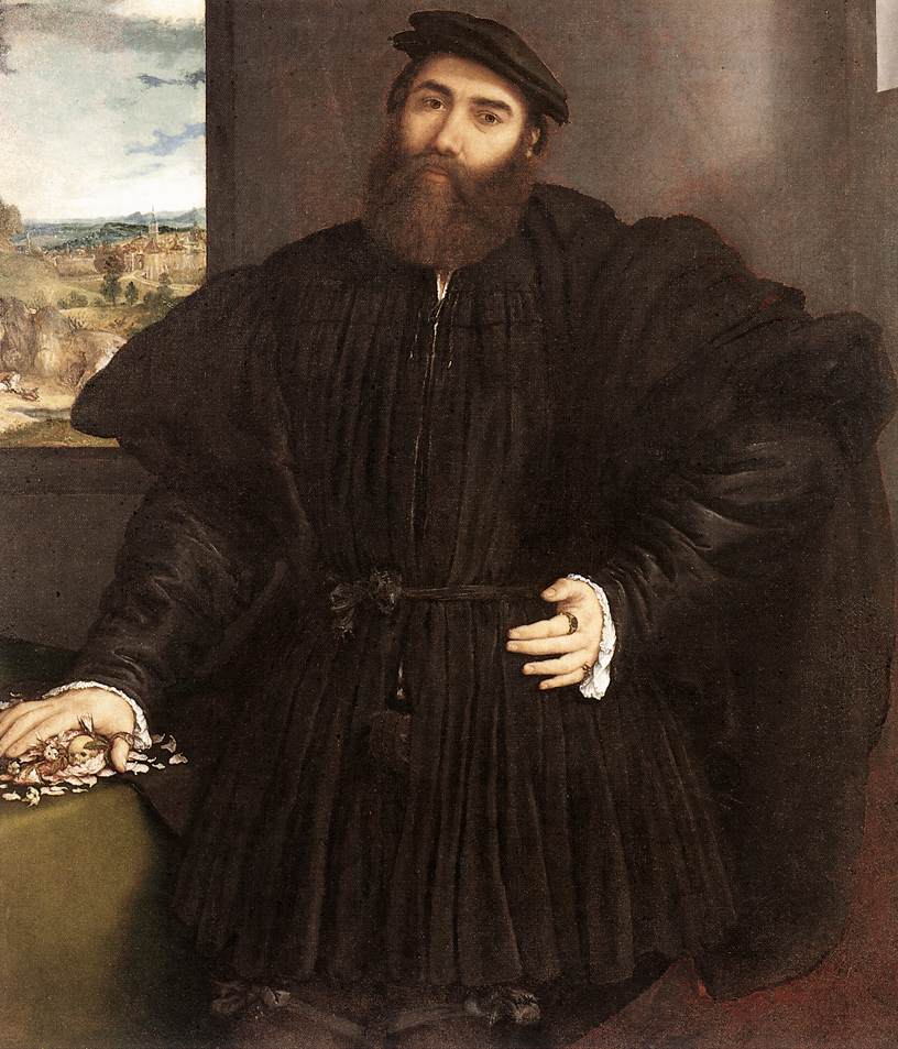 Retrato de Homem (Mercurio Bua) - Lorenzo Lotto. Galeria Borghese - Roma.
