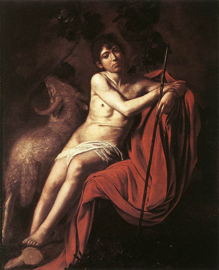 São João Batista, por Caravaggio - Galeria Borghese, Roma.